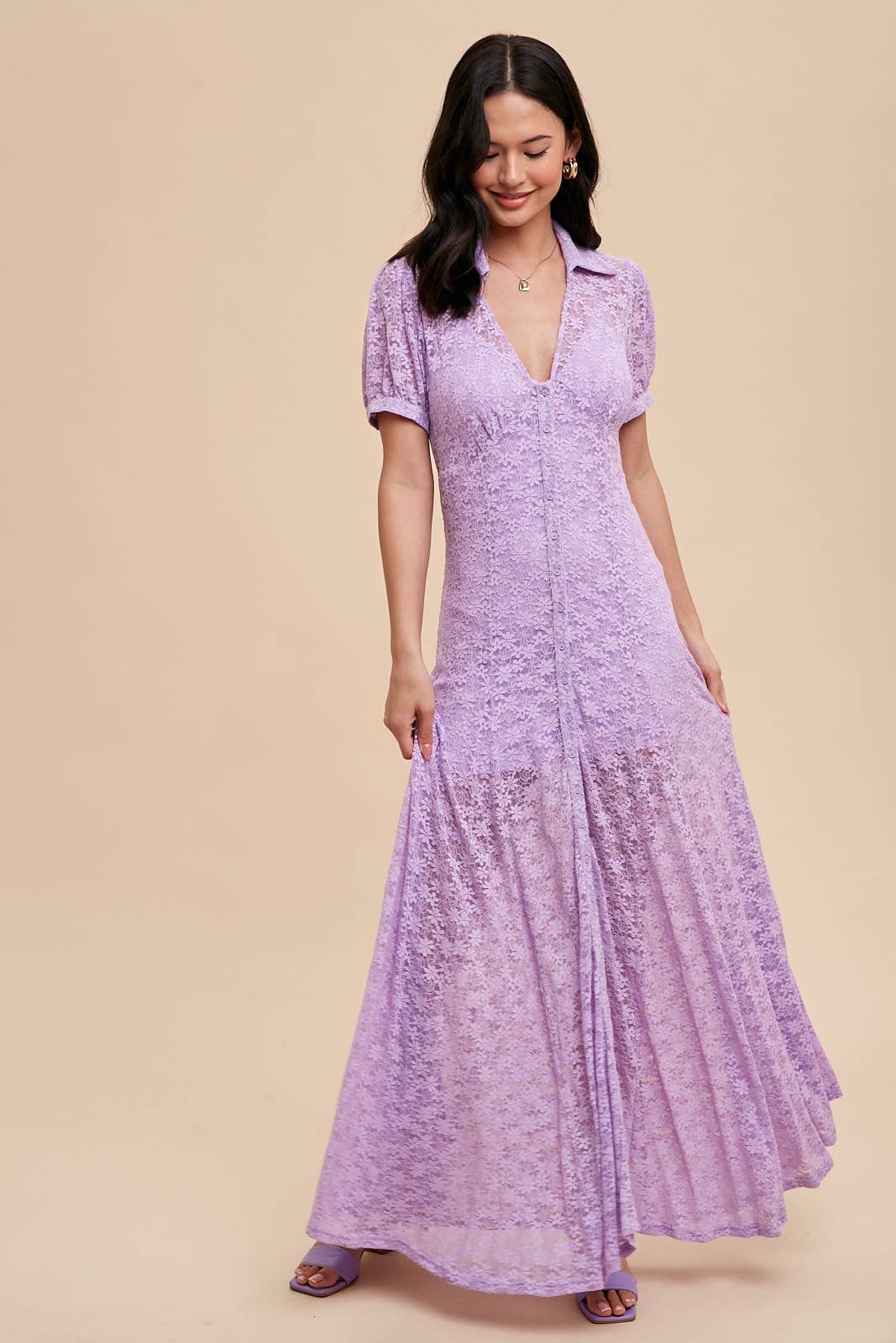 King Street Lavender Lace Maxi Dress King Street Lavender Lace Maxi Dress
