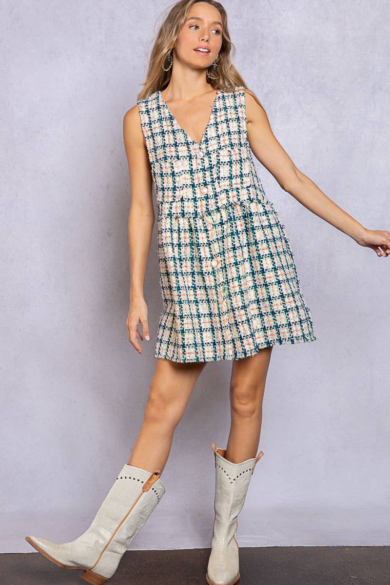 Tweed Woven Luxe Dress