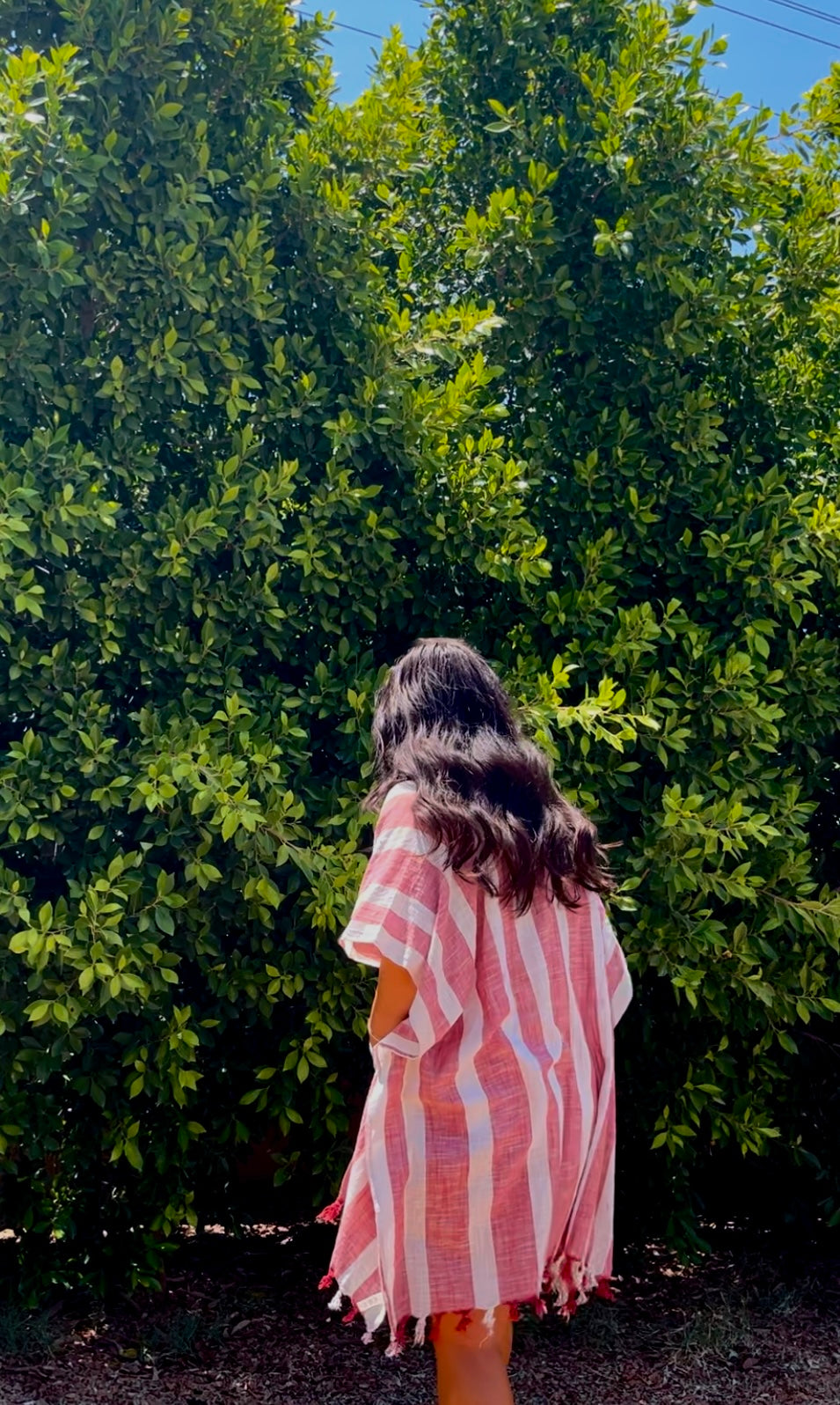 Norfolk Tassel Kimono | Red & White Striped