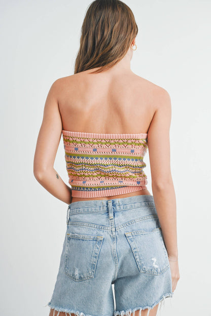 Striped & Geo Pattern Tube Top