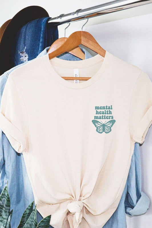 The Mental Health Matters Butterfly Graphic Tee - CACTI & CAMO