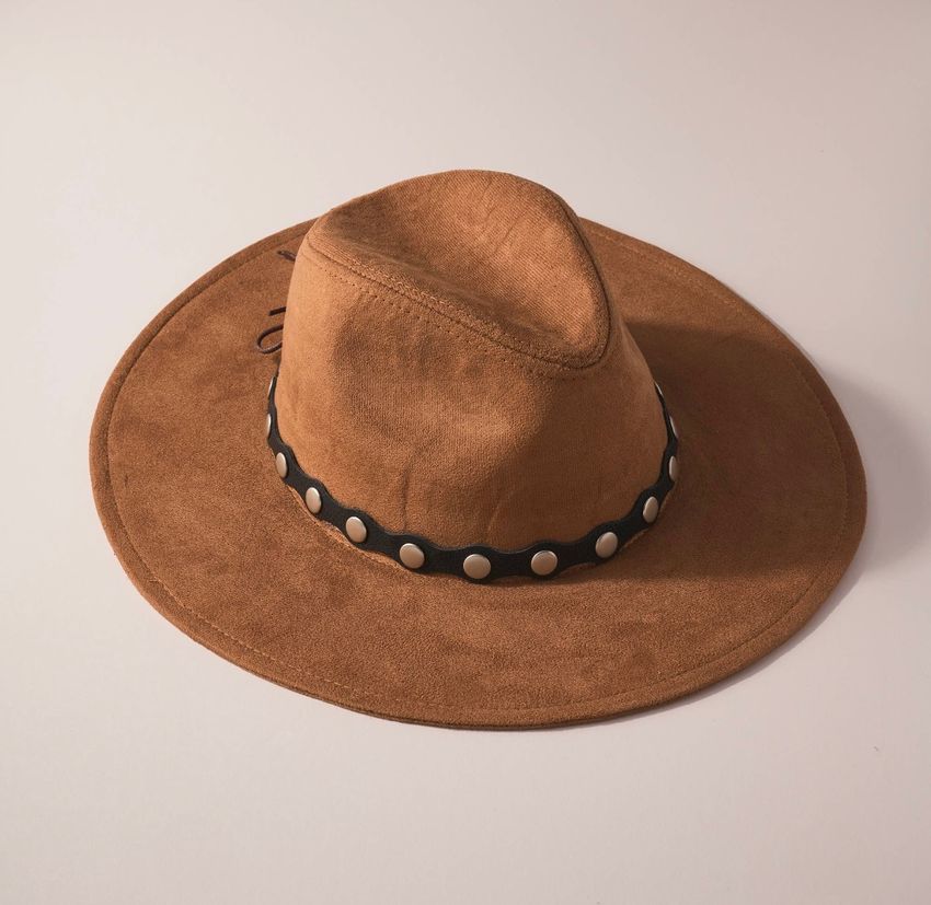 Suede Rancher Hat with Leather Tie Strap - CACTI & CAMO