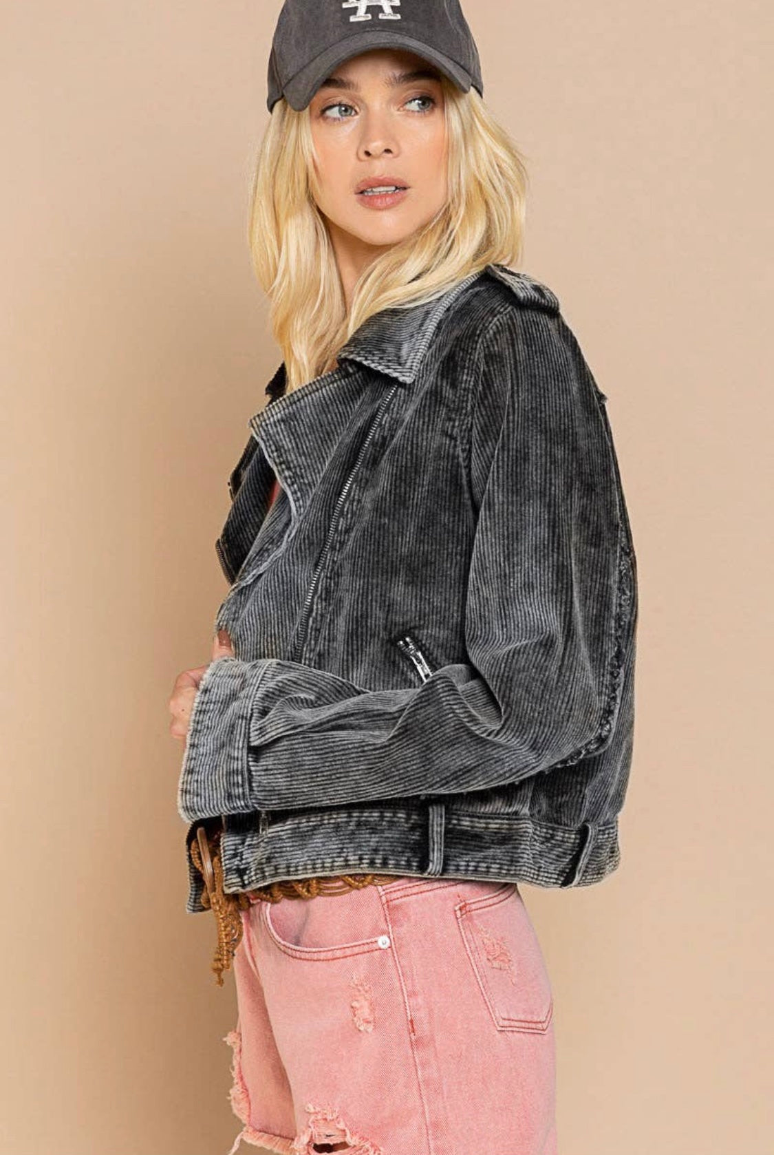 Dita Cords Moto Jacket - CACTI & CAMO