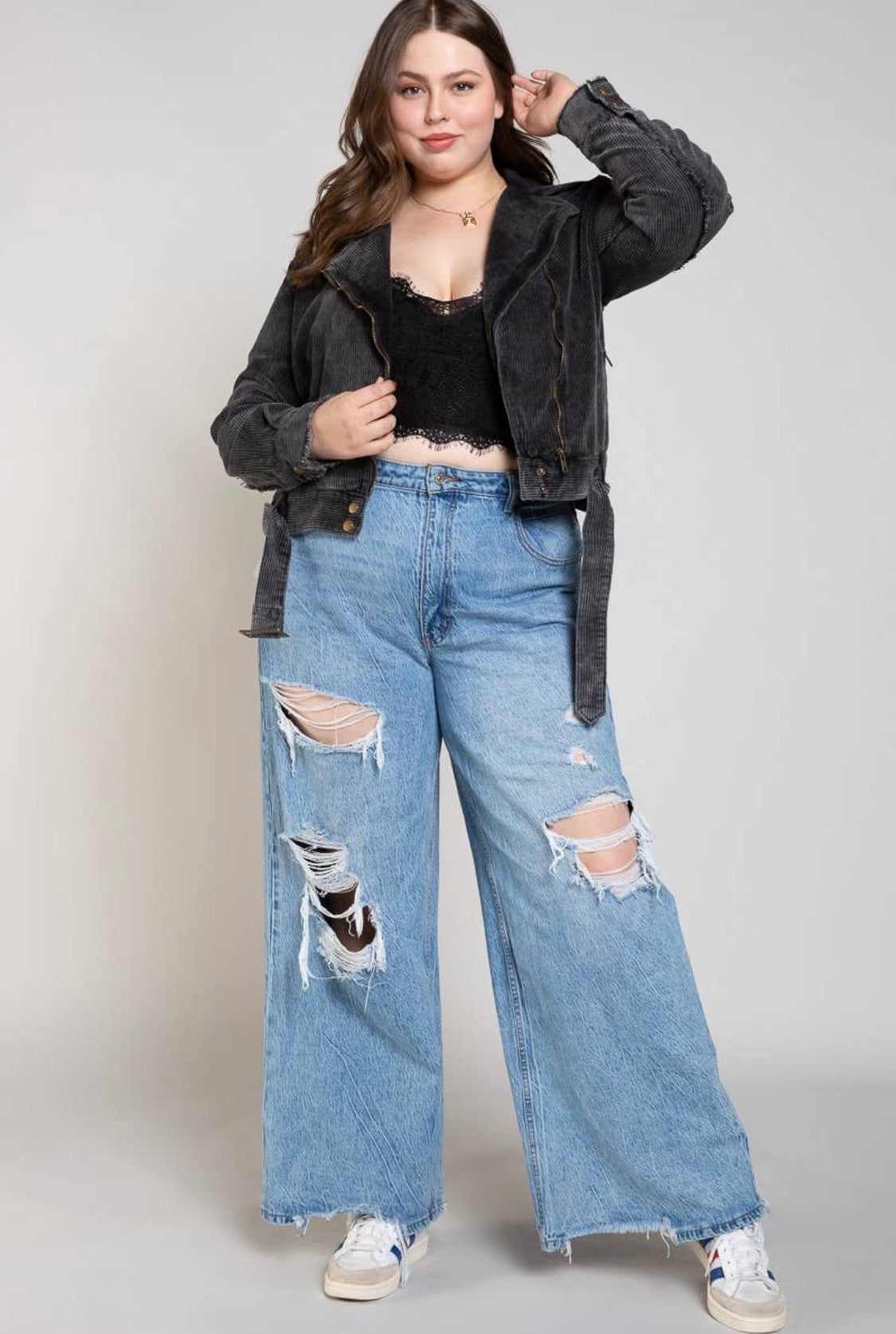 Dita Cords Moto Jacket - CACTI & CAMO