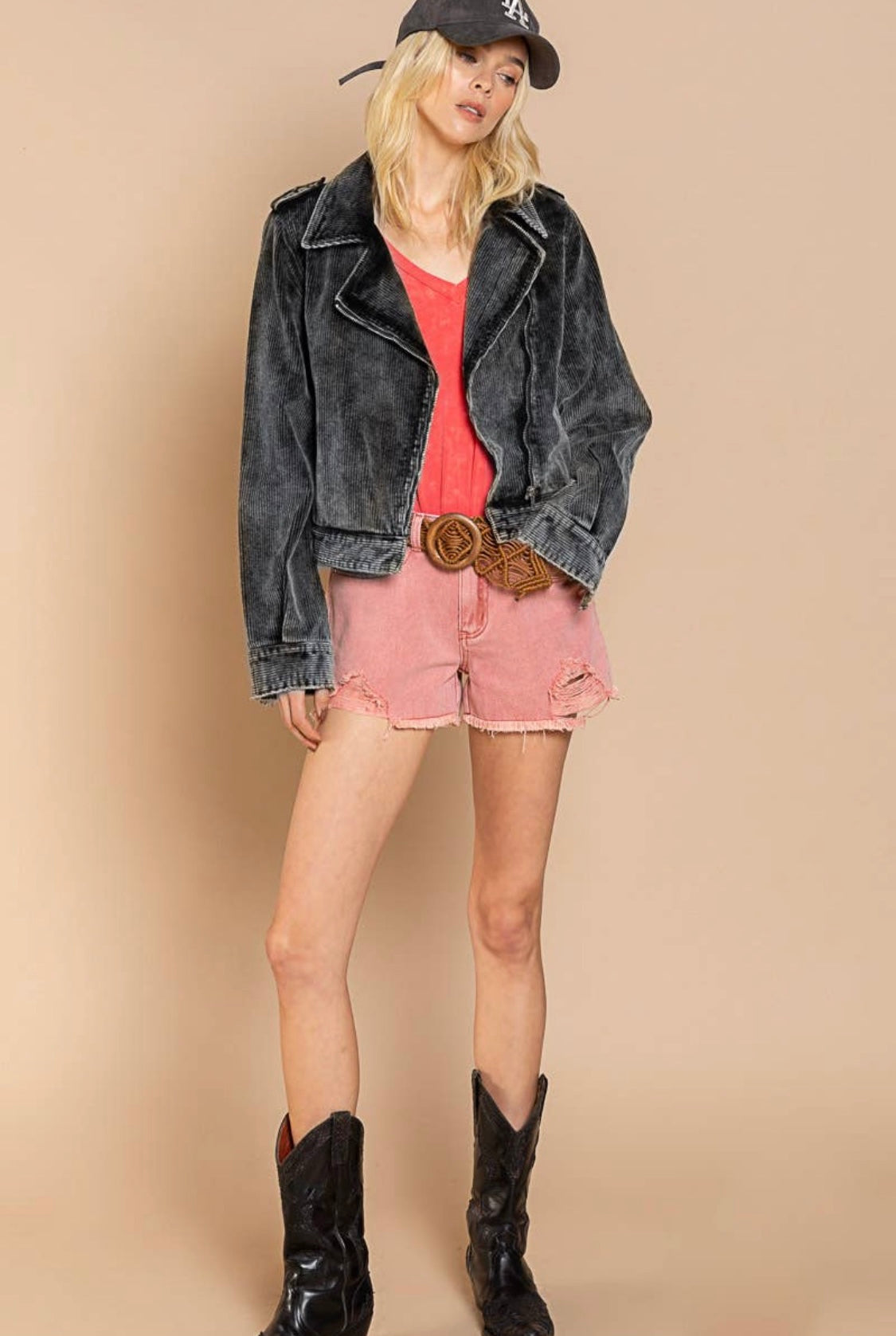 Dita Cords Moto Jacket - CACTI & CAMO