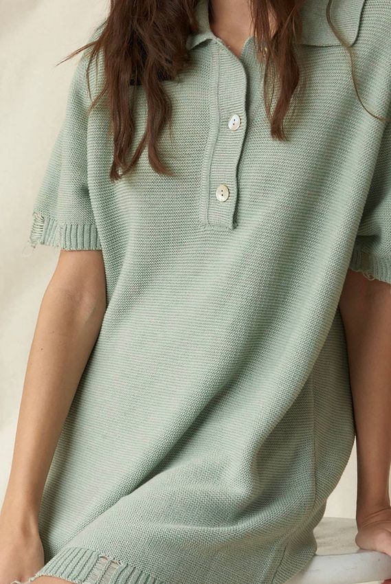 Evie Short-Sleeve Sweater Dress small / Seagrass Evie Short-Sleeve Sweater Dress small / Seagrass